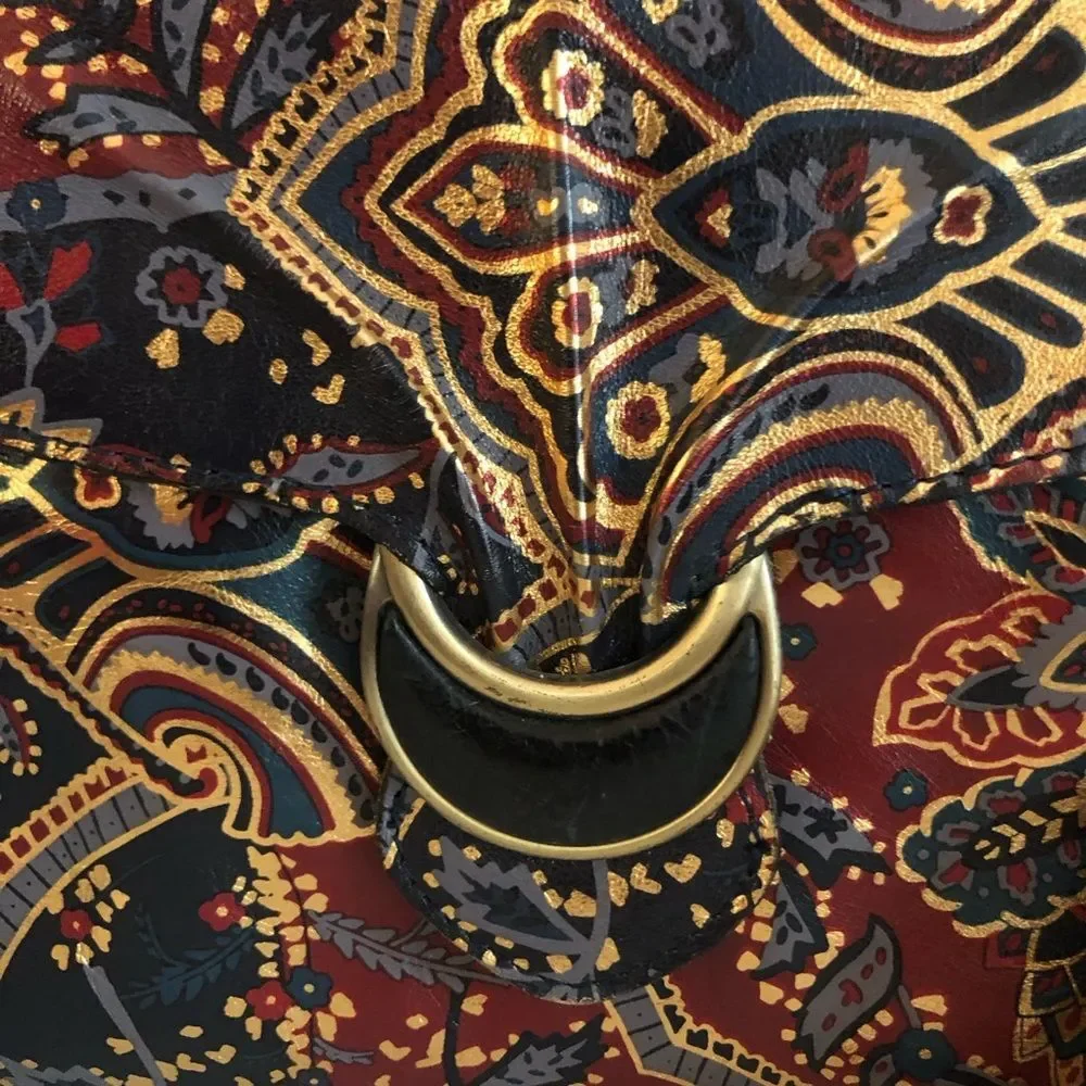 Patricia Nash Van Sannio Provencal Escape Crossbody Paisley Gold Tassel